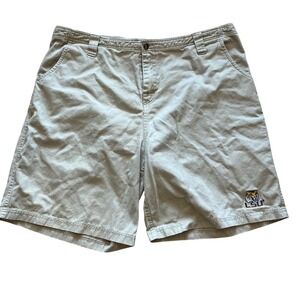 NCAA LSU Tigers Khaki Chino Shorts Mens XL 40-42 Beige Cotton Twill KA Inc